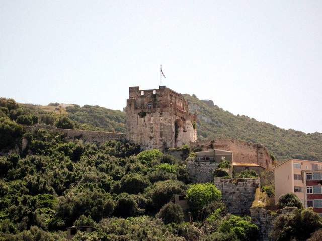 The Moorish Castle's Tower of Homage on the green hillside